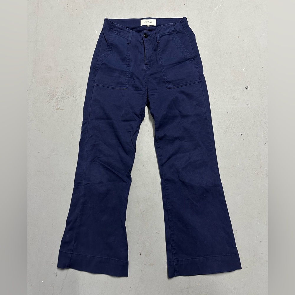 The Great. The Stretch Mariner Corduroy Pants in Cobalt Blue Size 27 Wide Leg